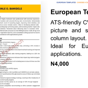 European Template 1