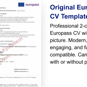 Original Europass CV Template 3