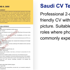 Saudi CV Template
