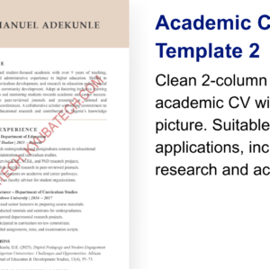 Academic CV Template 2