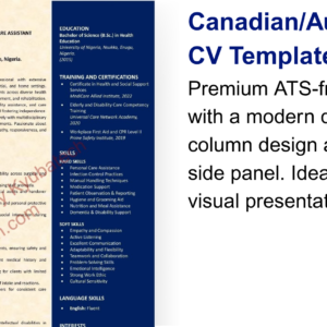 Canadian/Australian CV Template 2